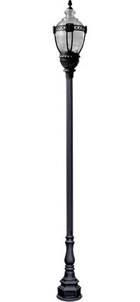 Dabmar GM8930-B Cast Aluminum Clear Top Decorative Black Outdoor Post Lighting