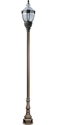 Dabmar GM8930-LED75-BZ Cast Aluminum Clear Top Decorative Bronze LED Outdoor Post Lighting Fixture