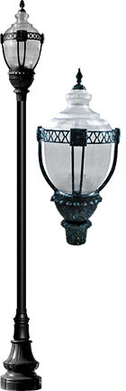 Dabmar GM8930-VG Cast Aluminum Clear Top Decorative Verde Green Outdoor Post Light Fixture
