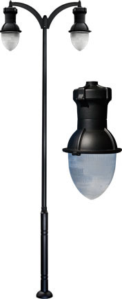 Dabmar GM9280-LED75-B Drop Light Contemporary Black LED Outdoor Post Lighting