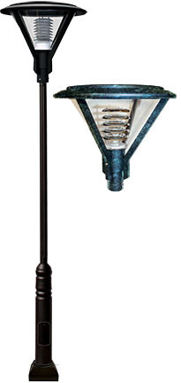 Dabmar GM9510-LED30-VG Architectural Modern Verde Green LED Exterior Post Light Fixture