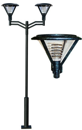 Dabmar GM9520-LED16-VG Architectural Modern Verde Green LED Exterior Pole Lighting Fixture