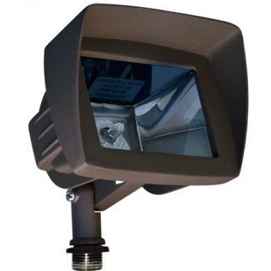 Dabmar LV105-LED-BZ-HOOD Contemporary Bronze LED Low Voltage Outdoor Landscape Lighting Mini Flood Light