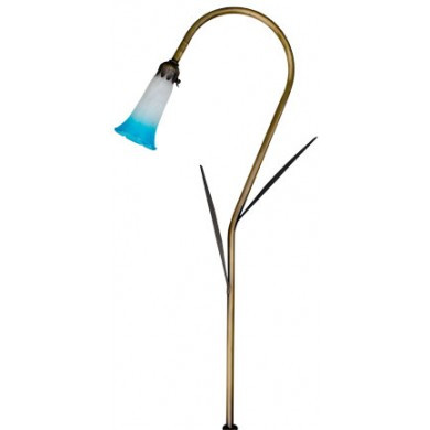 Dabmar LV114L-BLUE-LED-ABS Contemporary Antique Brass LED Low Voltage Outdoor Landscape Lighting Path Light