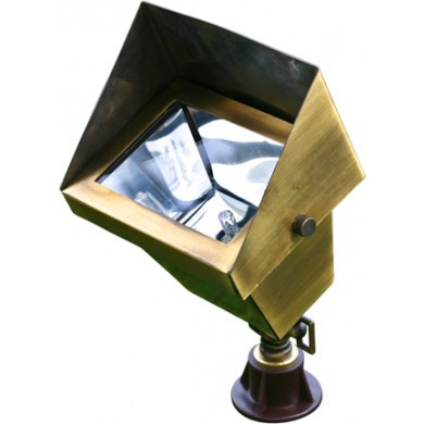 Dabmar LV-LED117-ABS Modern Antique Brass LED Low Voltage Exterior Pathway Lighting Mini Flood Light