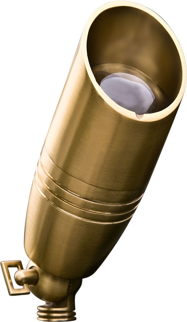 Dabmar LV235-BS Modern Polished Brass Halogen Low Voltage Exterior Directional Landscape Spot Lighting with Hood