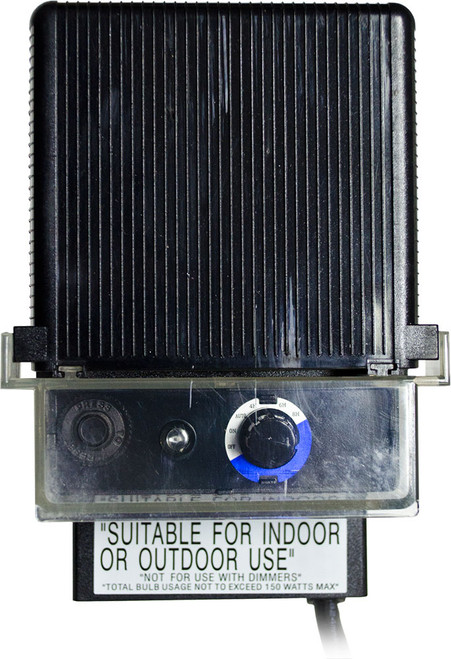 Dabmar LVT150 Black Exterior Magnetic 150 Watt Low Voltage Transformer with Manual Timer and Photocell