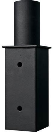 Dabmar P-BRK-ST7525-B Modern Black Exterior Internal Square Pole Adapter for PT-20SQ