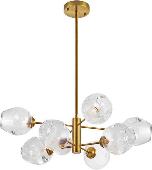 Dainolite ABI-268P-VB-SP-CLR Abii Contemporary Vintage Bronze / Clear Halogen Chandelier Lamp