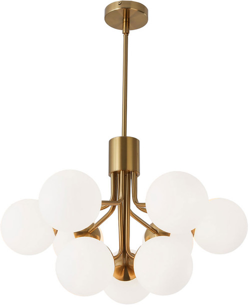 Dainolite AMA-249C-AGB Amanda Modern Aged Brass / White Halogen Mini Chandelier Light