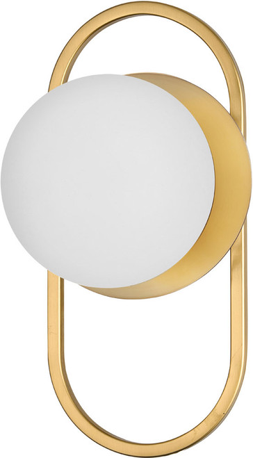 Dainolite BUR-121W-AGB-WH Burlat Contemporary Aged Brass Lamp Sconce