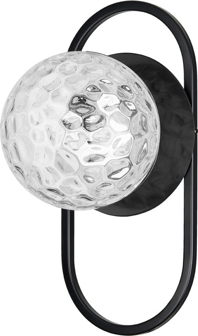 Dainolite BUR-121W-MB-CLR Burlat Contemporary Matte Black Sconce Lighting