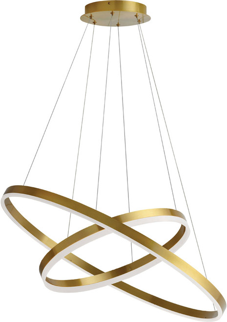 Dainolite CIR-1497C-AGB Circulo Contemporary Aged Brass / White LED Ceiling Pendant Light