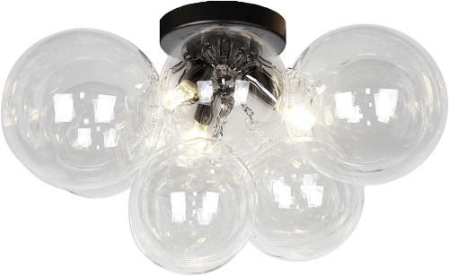 Dainolite CMT-143FH-CLR-MB Comet Contemporary Clear / Matte Black Halogen Ceiling Light Fixture