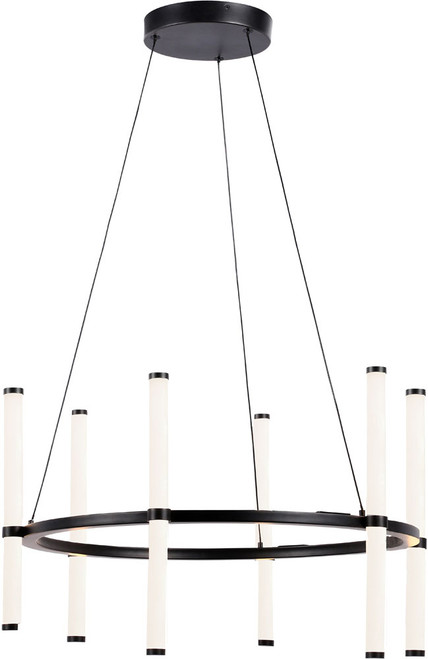 Dainolite CVT-2436C-MB Corvette Contemporary Black / White LED Chandelier Light