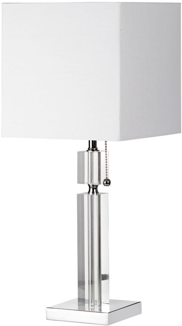 Dainolite DM231-PC Modern Polished Chrome / White Lighting Table Lamp