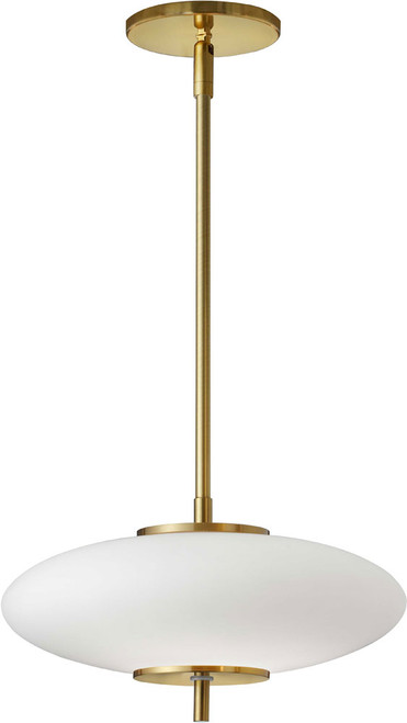 Dainolite MAD-121LEDP-AGB Maddie Modern Aged Brass / White LED Hanging Light