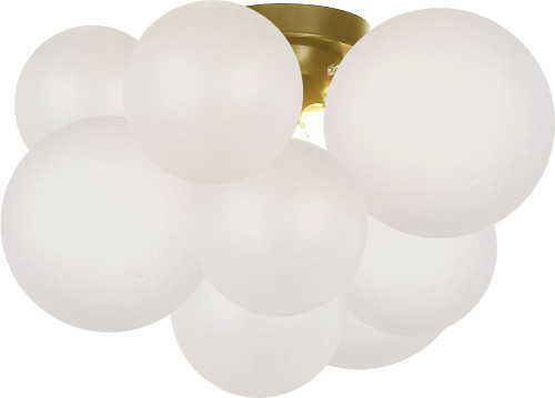 Dainolite MLS-143FH-AGB-FR Miles Modern White / Aged Brass Halogen Ceiling Light Fixture