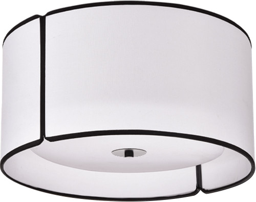Dainolite NDR-153FH-BK-WH Notched Drum Contemporary White / Black Ceiling Light Fixture
