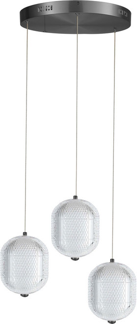 Dainolite PRI-1222LEDP-MB Peri Contemporary Clear LED Multi Drop Ceiling Light Fixture