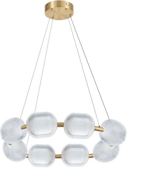 Dainolite PRI-3256LEDP-AGB Peri Contemporary Clear LED Multi Pendant Lighting Fixture
