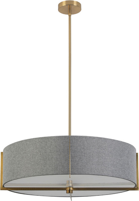 Dainolite PST-264LP-AGB-GRY Preston Modern Grey / Aged Brass 26" Drum Lighting Pendant