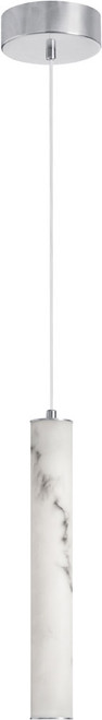 Dainolite RBN-1210P-PC-ALB Reuben Contemporary White LED Mini Hanging Lamp