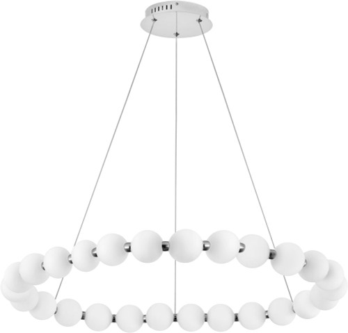 Dainolite SHE-4872LEDC-PC Shelby Contemporary White / Polished Chrome LED Chandelier Light