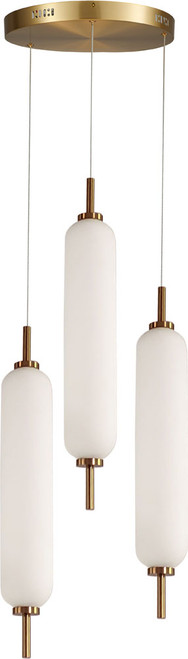 Dainolite TYA-1230LEDP-AGB Typha Contemporary Aged Brass LED Multi Pendant Lamp