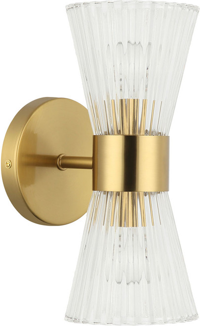 Dainolite VIE-112W-AGB Vienna Modern Aged Brass 2-Light Bathroom Wall Light Fixture