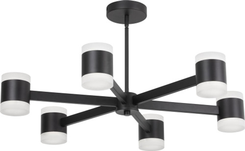 Dainolite WLS-2884LEDC-MB Wilson Contemporary Matte Black LED Hanging Chandelier
