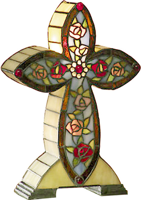 Dale Tiffany TA101214 Flora Cross Modern Side Table Lamp