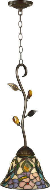 Dale Tiffany TH90217 Crystal Peony Tiffany Antique Golden Bronze Mini Drop Lighting