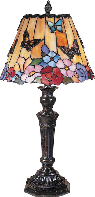 Dale Tiffany TT100587 Butterfly Peony Tiffany Fieldstone Table Lamp Lighting