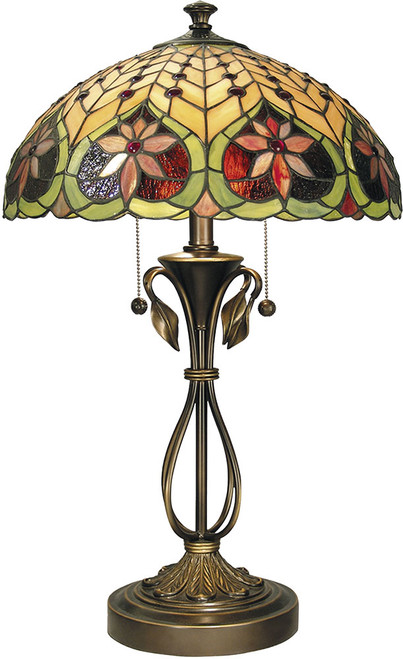 Dale Tiffany TT60024 Leilani Tiffany Antique Brass Table Lamp Lighting