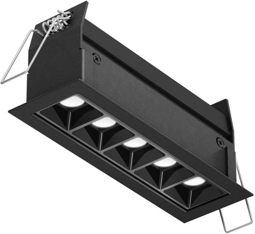 DALS Lighting MSL5-CC-BK Contemporary Black LED CCT 5-Light Microspot Recessed Lighting Insert