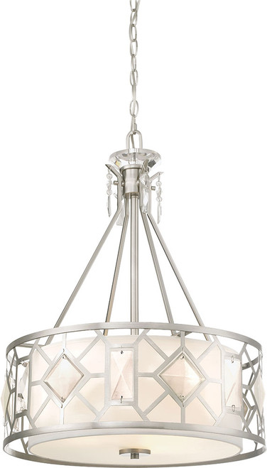 Designers Fountain 90131-SP Brentwood Contemporary Satin Platinum Drum Pendant Light