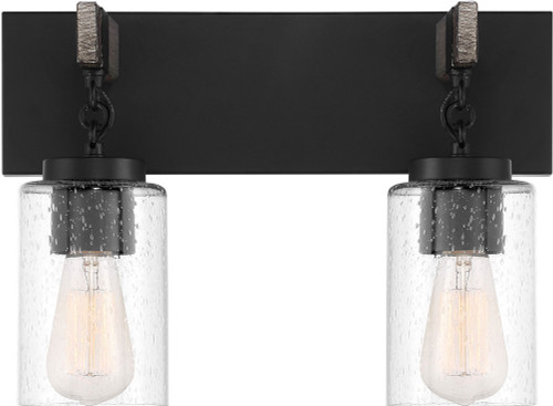 Designers Fountain D202M-2B-MB Fulton Contemporary Matte Black 2-Light Vanity Light