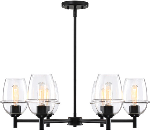Designers Fountain D310M-6CH-MB Summer Jazz Modern Matte Black Chandelier Lighting