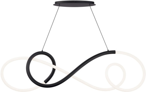 dweLED by WAC PD-19348-BK Solo Contemporary Black LED Kitchen Island Light Fixture