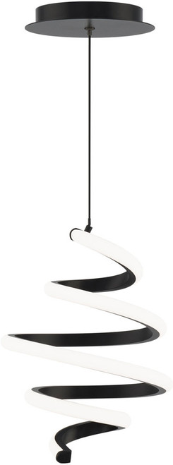 dweLED by WAC PD-19408-BK Whirl Modern Black LED Mini Pendant Hanging Light