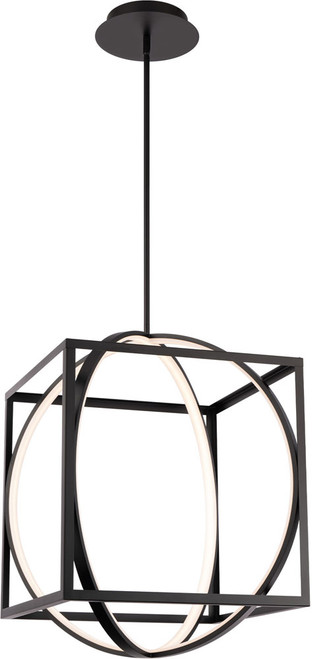 dweLED by WAC PD-57327-BK Geometrix Modern Black LED Hanging Pendant Light
