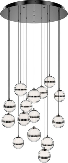 dweLED by WAC PD-77515R-BC Cyllindra Modern Black Chrome LED Multi Drop Lighting