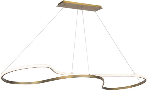 dweLED by WAC PD-83148-AB Marques Modern Aged Brass LED Kitchen Island Light Fixture