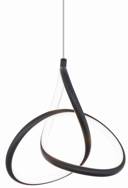 dweLED by WAC PD-84907-BK Vornado Modern Black LED Pendant Lamp