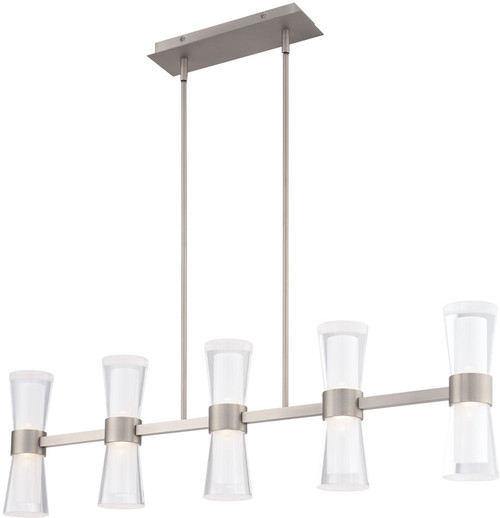 dweLED by WAC PD-91536-BN Hourglass Modern Brushed Nickel LED Island Light Fixture