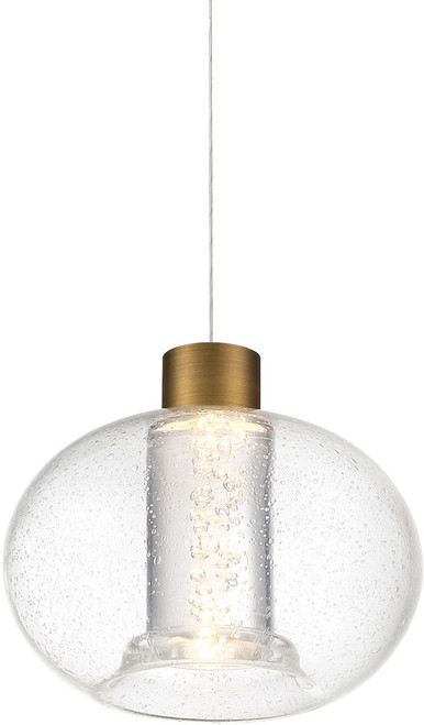 dweLED by WAC PD-98908-AB Crater Modern Aged Brass LED Mini Hanging Pendant Light