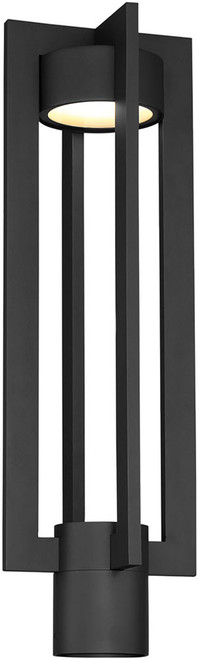 dweLED by WAC PM-W48620-BK Chamber Contemporary Black LED Exterior Post Lamp