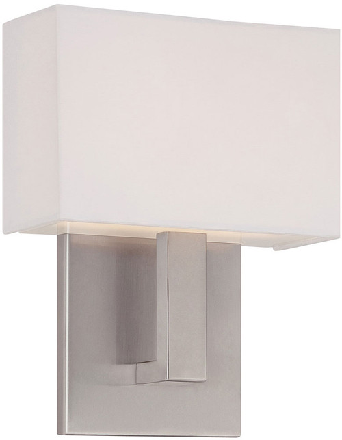 dweLED by WAC WS-13107-BN Manhattan Modern Brushed Nickel LED 7.5" Wall Sconce Light