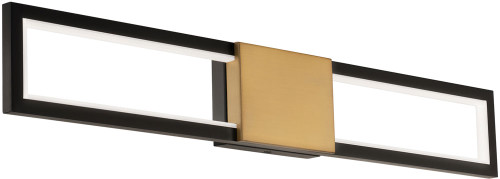 dweLED by WAC WS-83432-BK/AB Peekaboo Modern Black Aged Brass LED Bathroom Vanity Lighting